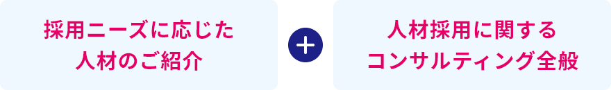 採用ニーズに応じた人材のご紹介、人材採用に関するコンサルティング全般